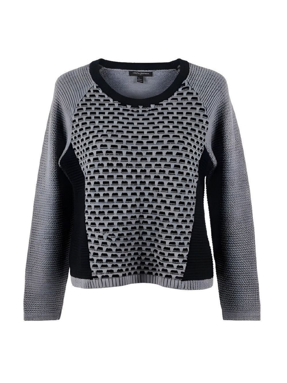 Banana Republic Women’s Gray Textured Knit Sweater Size Medium Wool Blend Raglan